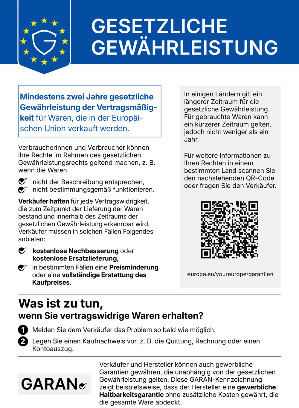 Gewährleistungslabel Gewährleistungslabel