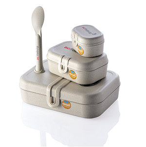 Lunchbox-Set 4-teilig "koziol - organic" sand