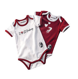 SC Freiburg Baby-Body 2er Set "Rot-Weiß" kurzarm