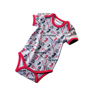 SC Freiburg Baby Body allover Fussball grau