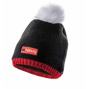 SC Freiburg Beanie Pompom schwarz