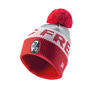 SC Freiburg Bommelmütze "NE Sport" rot-weiß-grau