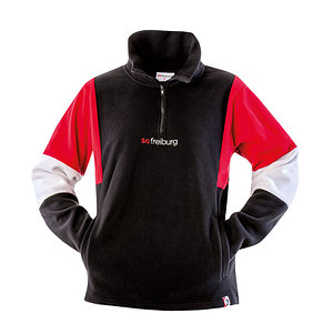 SC Freiburg Halb-Zip Fleecehoodie schwarz