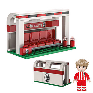 SC Freiburg Klemmbaustein-Set Spielerbank 36 Teile + 2 Figuren