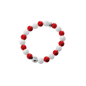 SC Freiburg Kugelarmband "Weiß-Rot"