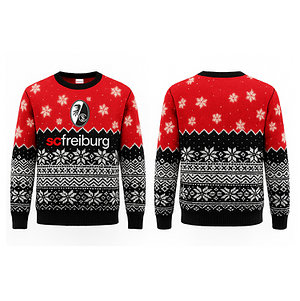 SC Freiburg Pullover "Norweger" 25/26 rot-schwarz