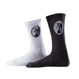 SC Freiburg Sportsocken "Wappen" 2er Set schwarz/weiß