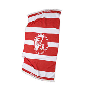 SC Freiburg Strandtuch GOTS "Rot-Weiß Streifen" 90 x 180 cm