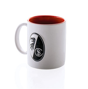 SC Freiburg Tasse Relief "Wappen+Greif" weiß