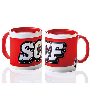 SC Freiburg Tasse Softtouch"SCF" rot-schwarz-weiß