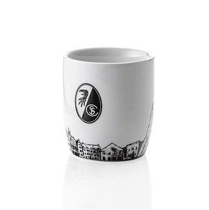 SC Freiburg Tasse "Stadtsilhouette" weiß-schwarz