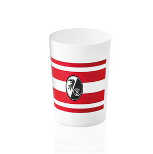SC Freiburg Zahnputzbecher "Streifen" rot/weiß