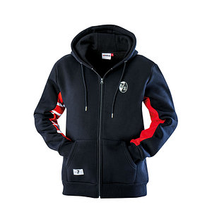SC Freiburg Zip-Jacke Upcycling "Auswärts" schwarz