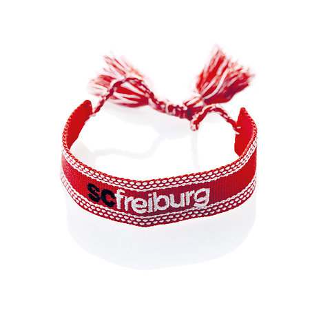 SC Freiburg Armband "Fransen" rot-weiß