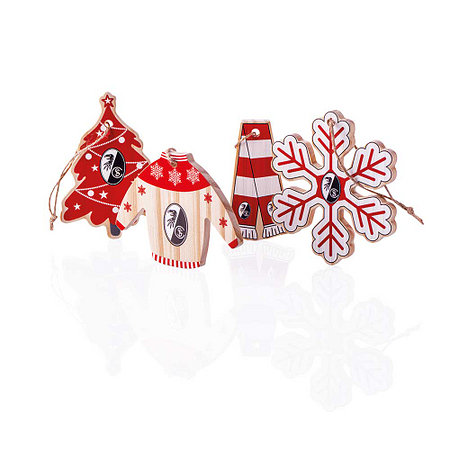 SC Freiburg Christbaumanhänger "Holz" 4er-Set
