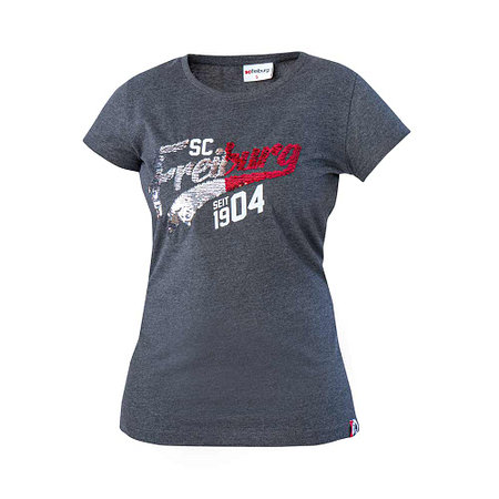 SC Freiburg Frauen T-Shirt "Pailletten" grau