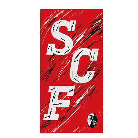 SC Freiburg GOTS Duschtuch "SCF" rot 70x140 cm