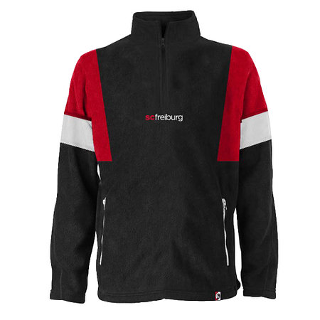 SC Freiburg Halb-Zip Fleecehoodie schwarz