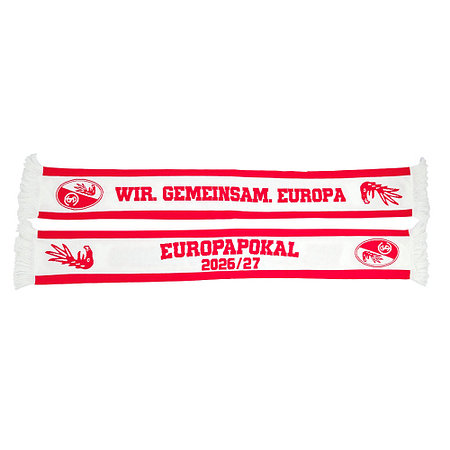 SC Freiburg Schal HD "Europapokal 2026/27" weiß-rot