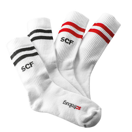 SC Freiburg Socken "SCF Streifen" 2er-Set weiß