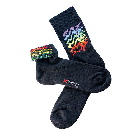 SC Freiburg Socken "SCF bunt" schwarz
