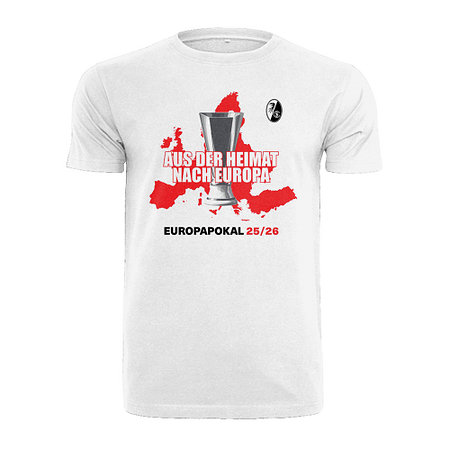 SC Freiburg T-Shirt "Europapokal" 25/26 weiß