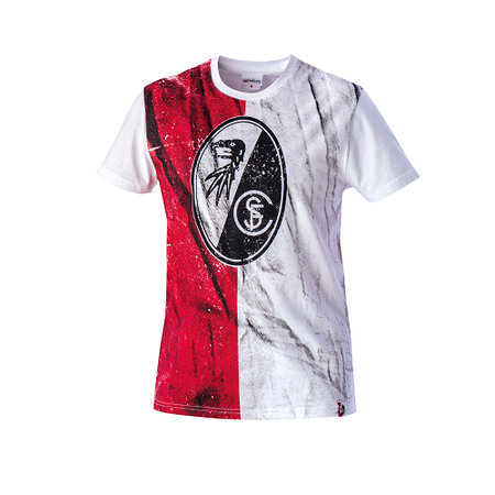 SC Freiburg T-Shirt "Flagge/Wappen" weiß-rot