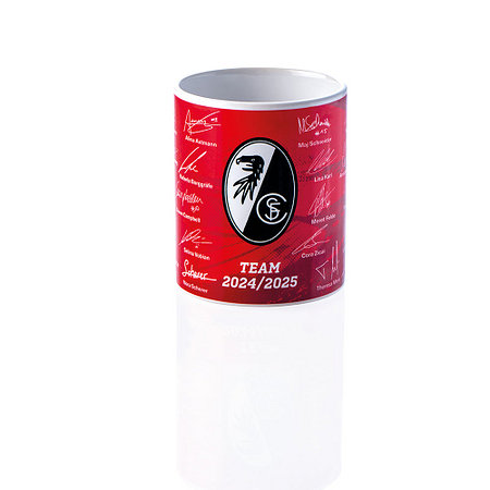 SC Freiburg Tasse Frauen "Team Signature 24/25" rot