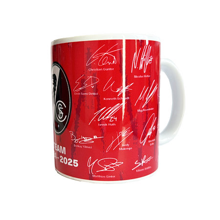 SC Freiburg Tasse Herren "Team Signature 24/25" rot/weiß