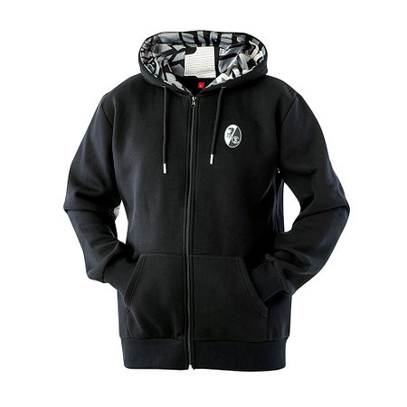 SC Freiburg Zip-Jacke Upcycling "Auswärts" schwarz