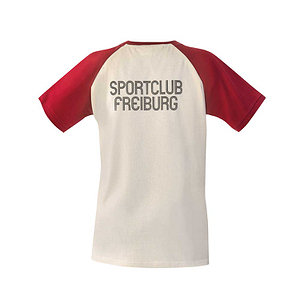 SC Freiburg 70er Raglan T-Shirt "Vintage" weiß-bordeaux