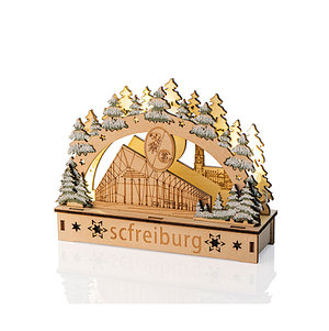 SC Freiburg Holzschnitt Lichterbogen Holz