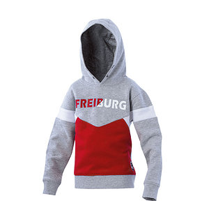 SC Freiburg Kinder-Hoodie "Colorblocking" grau-rot