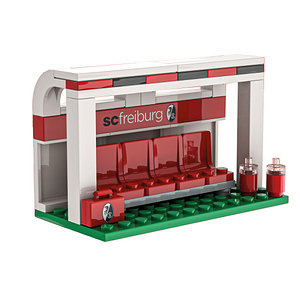 SC Freiburg Klemmbaustein-Set Spielerbank 36 Teile + 2 Figuren