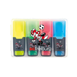 SC Freiburg Mini Textmarker "Füchsle" 4er Set