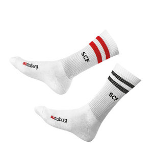 SC Freiburg Socken "SCF Streifen" 2er-Set weiß